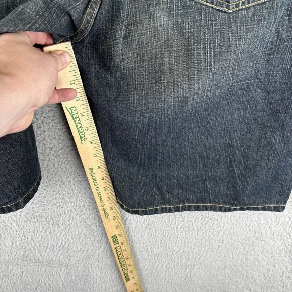 Levi's 569 Loose Straight Denim Shorts Men's W36 Dark Wash Baggy Jorts Y2K - Picture 6 of 9